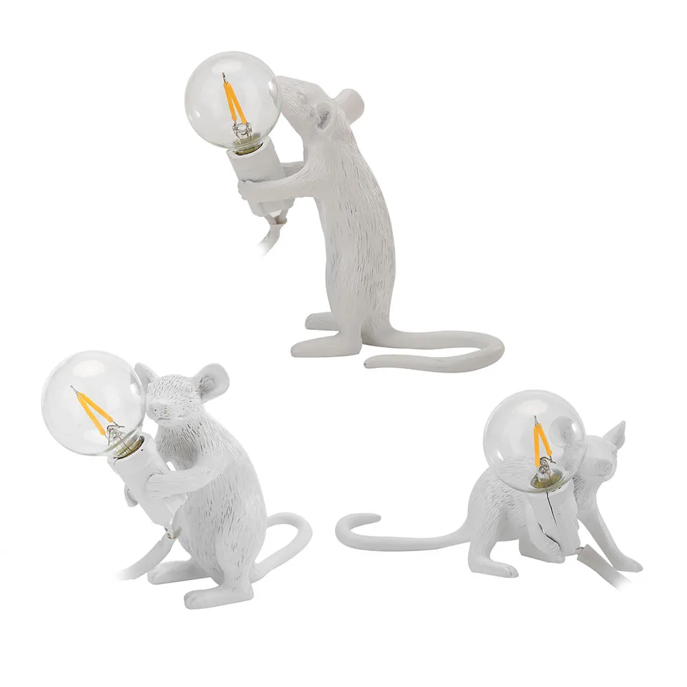 

Mouse Figure LED Table Lamp E12 Bulb Bedside Light Home Kids Room Ornament Decoration
