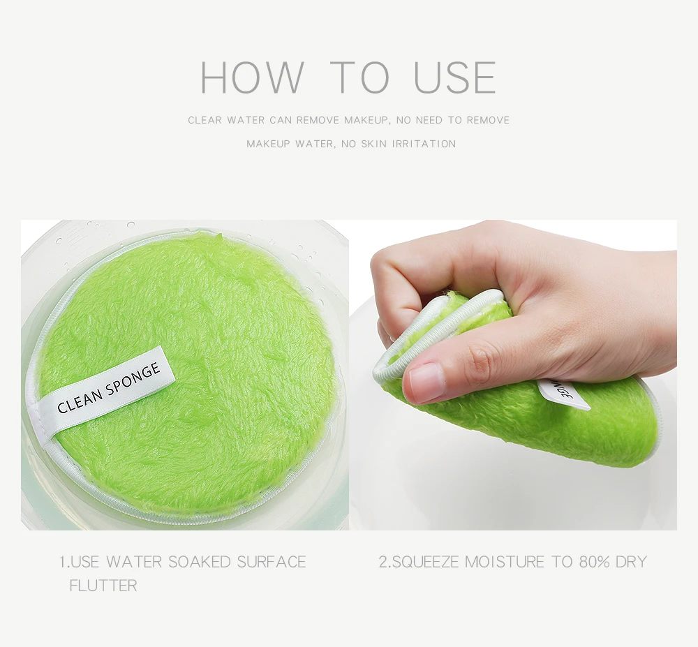 4Pcs Microfiber Makeup Remover Towel With Bag Face Plush Puff Reusable Cleansing Cloth Pads Natural Soft Cleaner Makeup Tools