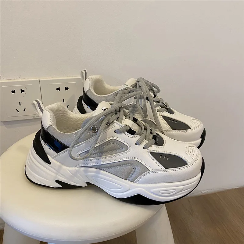 

2021 Women Chunky Sneakers Platform Shoes For Basketball Hidden Heels Height Wodge Shoe For Running Gym Big Size Sport Shoes