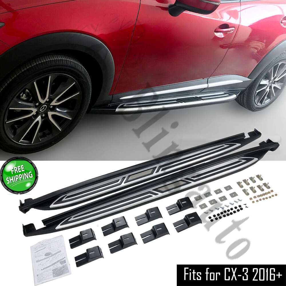2 шт. левый и правый алюминиевый боковой Шаг подходит для Mazda CX3 CX 3 2016 2017 2018 2019 2020