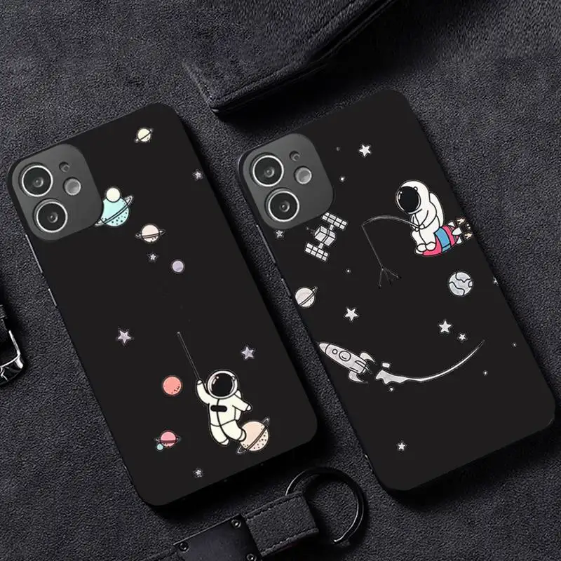 

Cute Cartoon Astronaut Star Space Phone Case for iPhone 12 11 mini pro XS MAX XR 8 7 6 6S Plus X 5S SE 2020