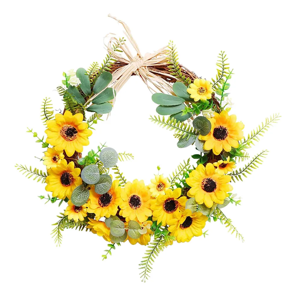 

Artificial Wreath Yellow Artificial Summer Floral Wreath