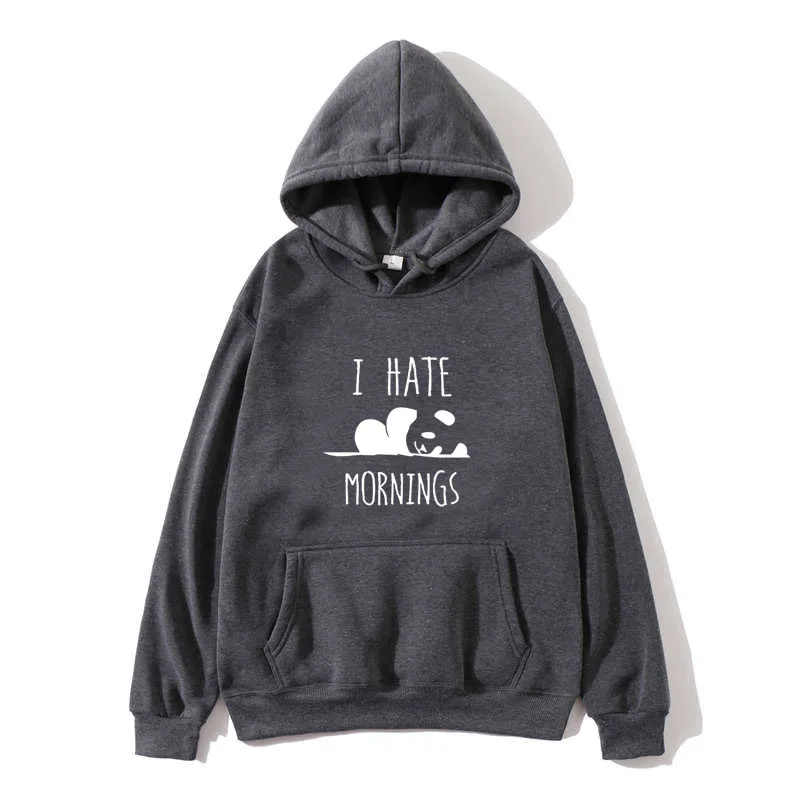 brand tracksuis fashion women long sleeve hoodies 2020 moleton feminino fleece hoodies Panda I HATE MORNINGS sweatshirt female