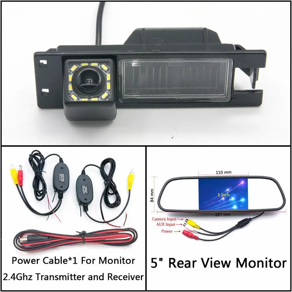 C Wireless 5 inch M 12 Светодиодный свет заднего хода автомобиля зеркало заднего вида Камера для Alfa Romeo 156 159 166 147 автомобиль Brera spider 2005 Ночное видение Водонепроницаемый парковки - Название цвета: C Wireless 5 inch M