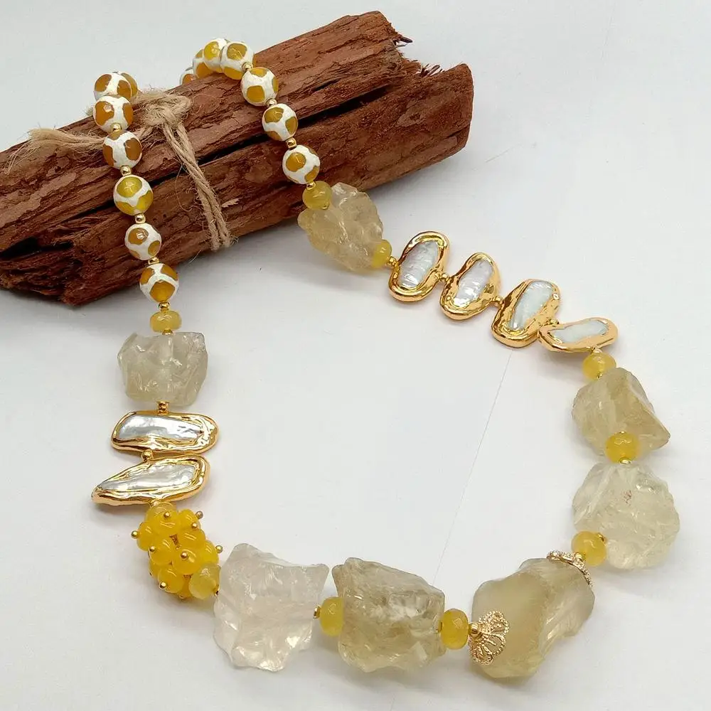 Женское колье-чокер Y · YING ожерелье из естественного лимонного кварца