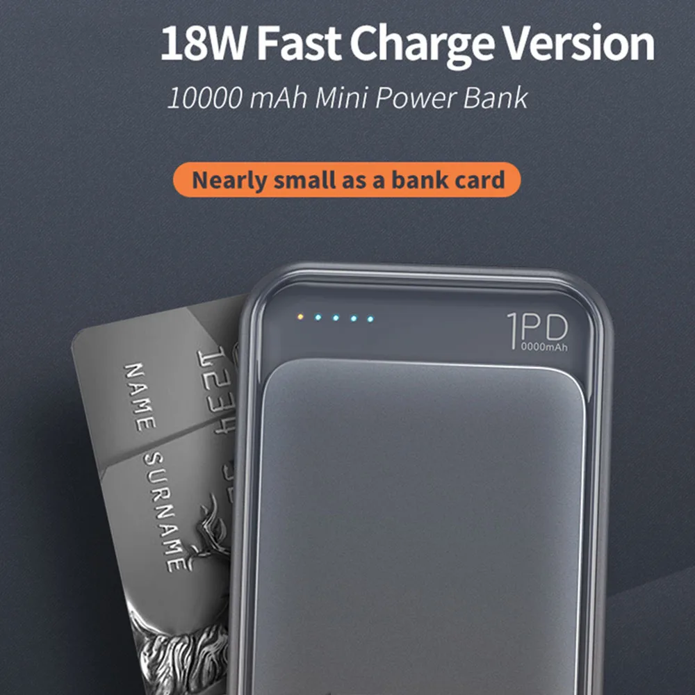 P65 Type C внешний мини аккумулятор 10000 мАч USB быстрая зарядка|Чехлы с аккумулятором| |