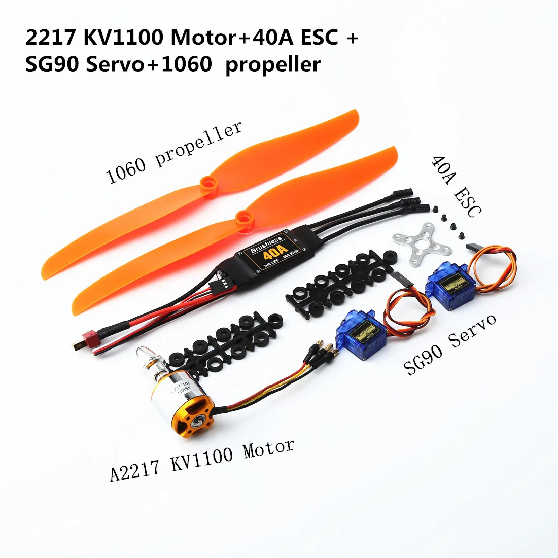 Бесщеточный двигатель A2217/A2212 2200KV / 1000KV 30A 40A ESC SG90 9G Micro Servo с T plu для