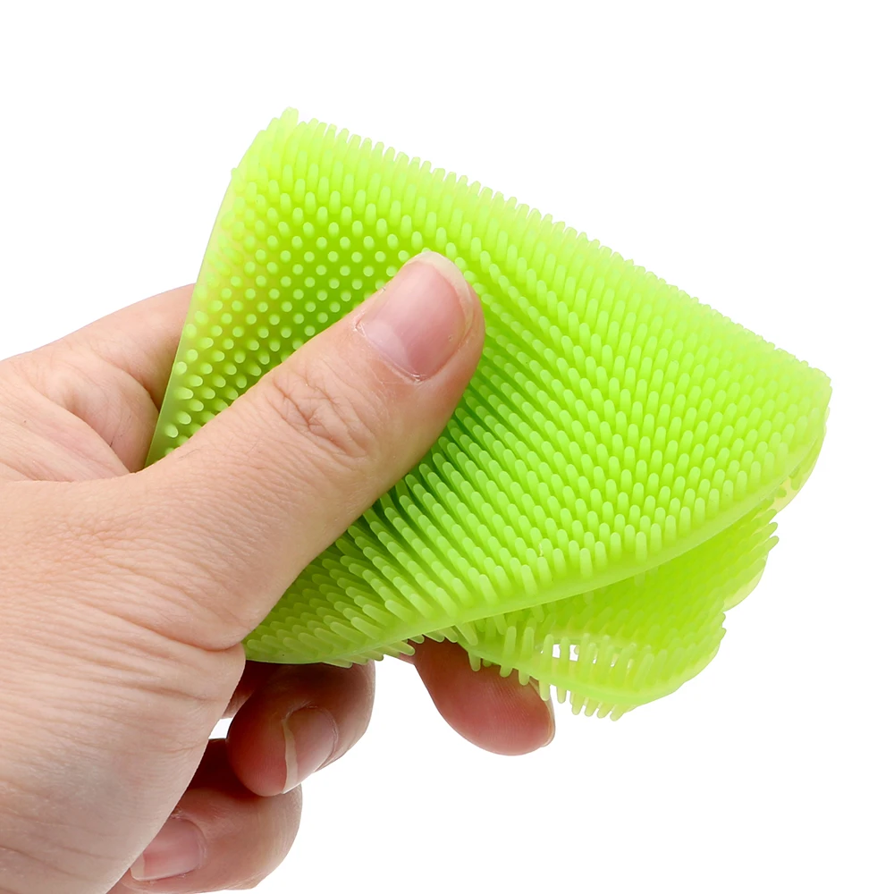 

Silicone Magic Cleaning Brush Sponges Scouring Pads Vegetable Fruit Pot Pan Cleaner Brush