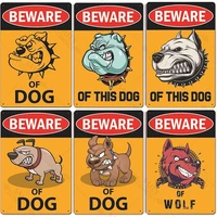 warning dog vintage metal tin signs poster beware of dog tin plate painting for bar family here i watch plate dog decoration