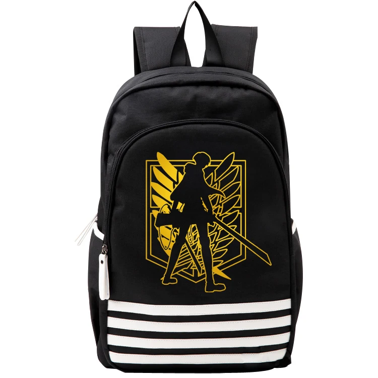 Attack on Titan Black Gold Pattern Men Student Backpack School Bag Teenager Bookbag Rucksack Travel Bags Purse Back Pack for Boy |