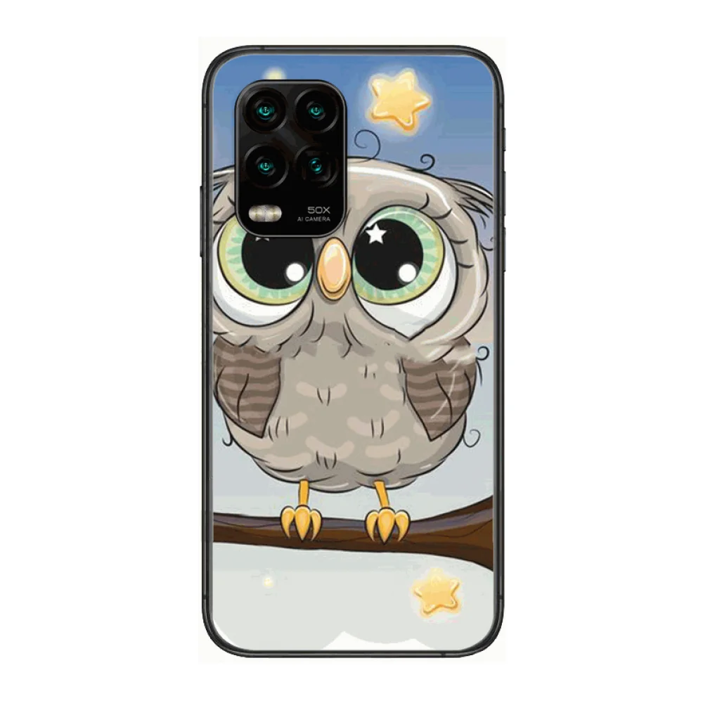 

Cute owl Phone Case For xiaomi Redmi Note 9S 8 7 6 5 A Pro T Anime Black Cover Silicone Back Pretty senior
