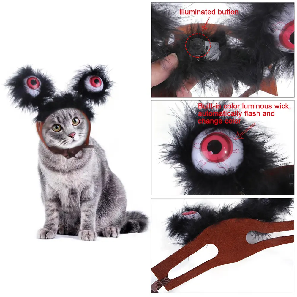 Домашнее животное собака котята призрак фестиваль мигающий глаз головные Уборы