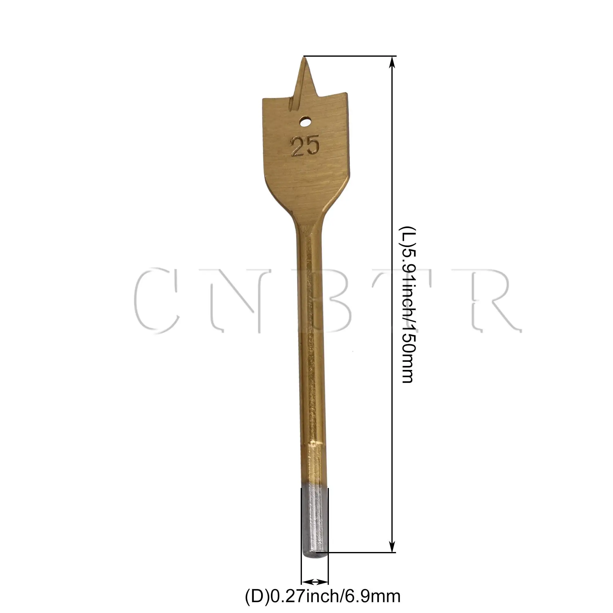 

CNBTR 6x Sturdy Carbon Steel Threaded Tip Wood Paddle Flat Spade Bit 10-25MM