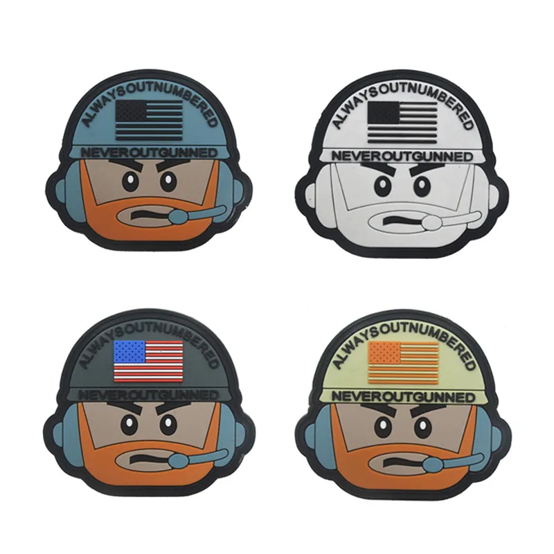 Забавная ПВХ резиновая Тактическая Военная нашивка с американским флагом 2 7x2 5
