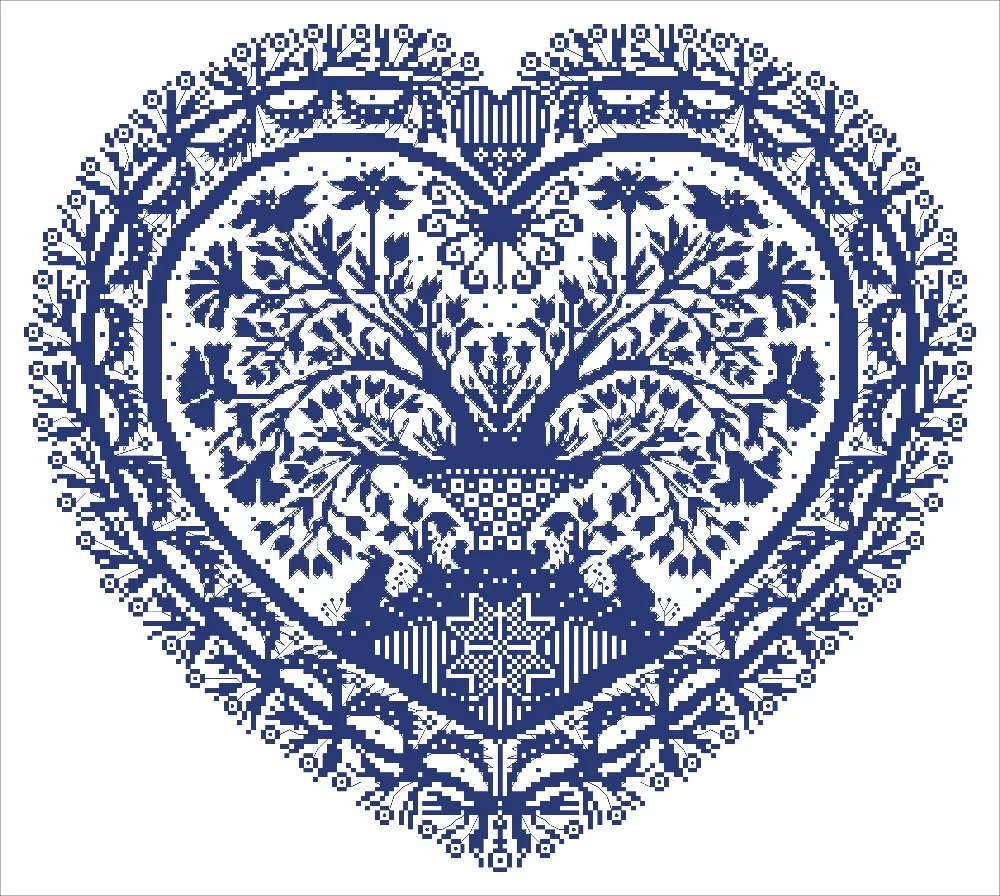 

Посылка для вышивки крестиком с изображением сердца дерева, простая белая ткань из хлопка и шелка, 18 карат, 14 карат, 11 карат, рукоделие «сдела...