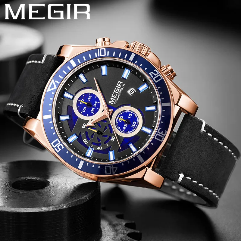 MEGIR новые часы мужские водонепроницаемые Хронограф военные армейские лучший