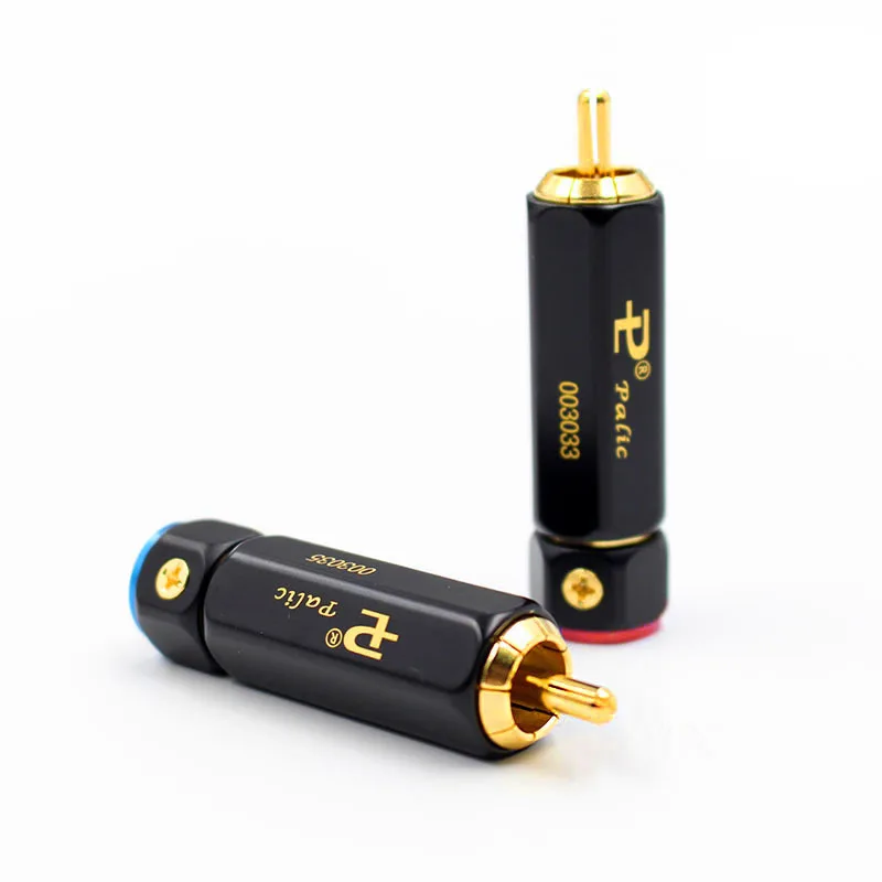 2 шт. позолоченный Hi Fi RCA разъем end самоблокирующийся аудио кабель для