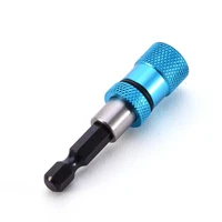 1pc hex shank magnetic drywall screw bit holder drill screw tool 14 shank 60mm single blue stainless steel connecting rod
