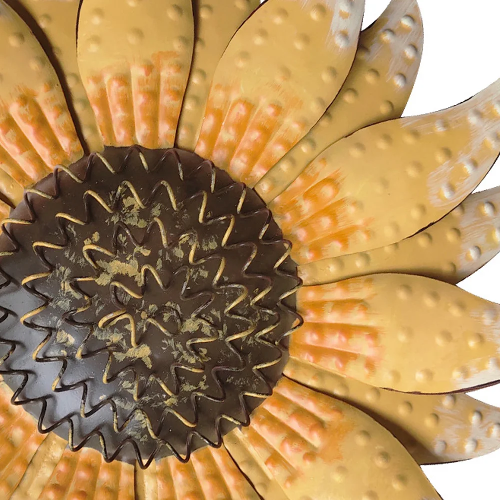 

pastoral Sunflower Wall Hanging Decoration Metal Wall Pendant Decor Art Inspirational Door Hanging Indoor Outdoor Home Garden