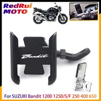 for suzuki bandit 1200 1250sf 250 400 650 motorcycle cnc aluminum accessories handlebar mirror mobile phone gps stand bracket