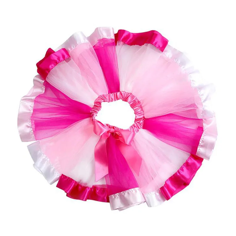 Летняя юбка пачка радужной расцветки для маленьких девочек балетные юбки танцев