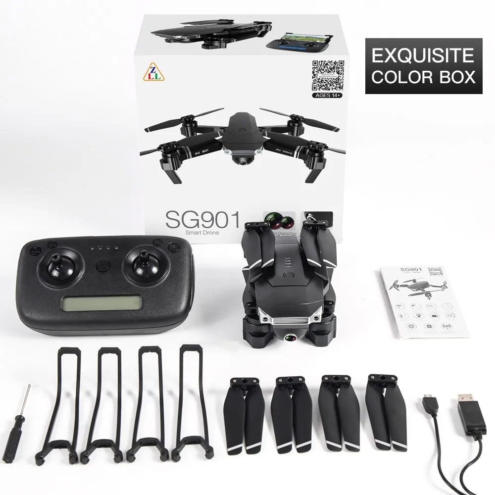 Дрон SG901 4K Rc камера HD 1080P WiFi fpv с Квадрокоптер камерой полета 20 минут следования за