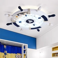 mediterranean cartoon boat rudder ceiling lights childrens room boy american led bedroom living room ceiling lamps fixtures