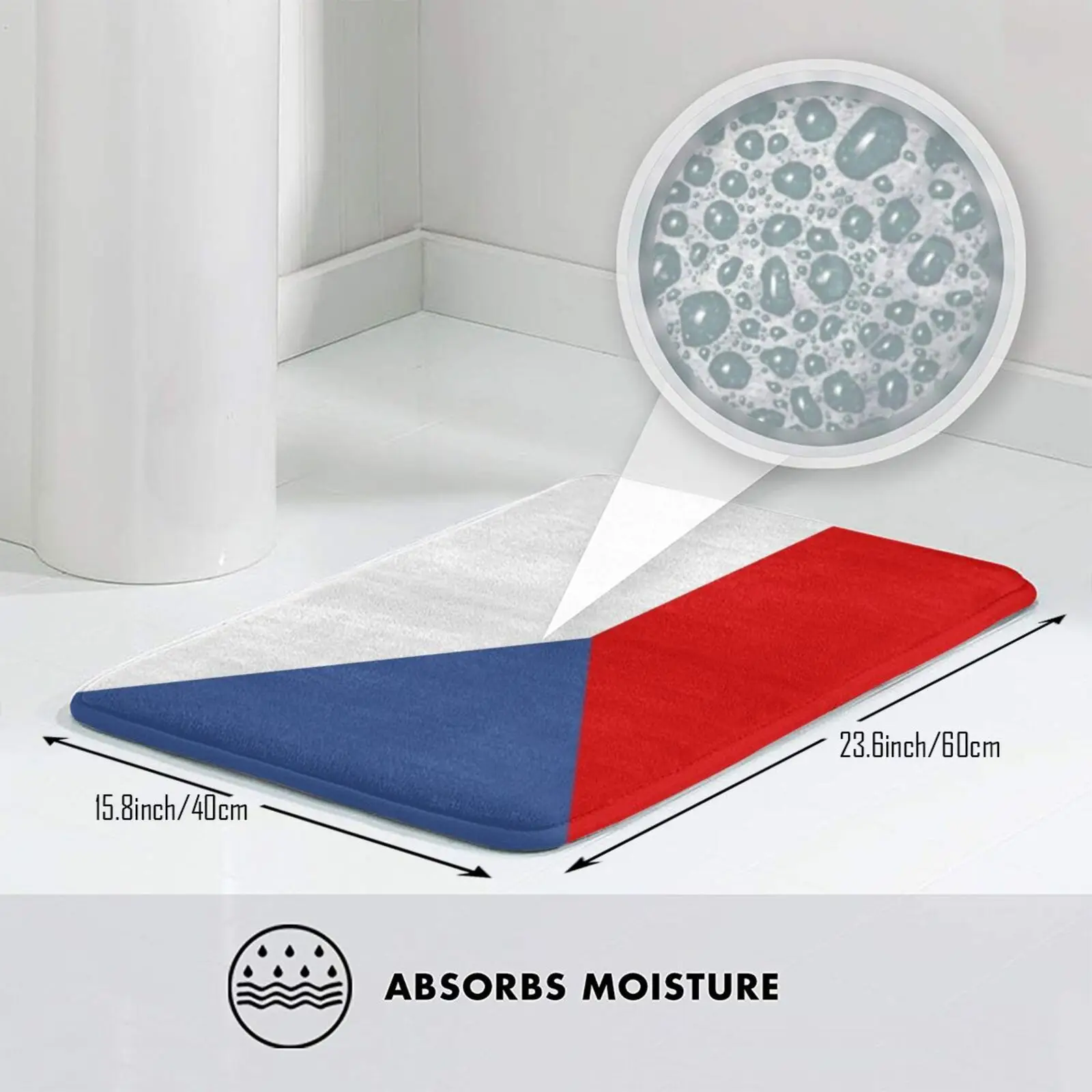 Коврик с флагом Чехии мягкий нескользящий коврик символикой страны - купить по