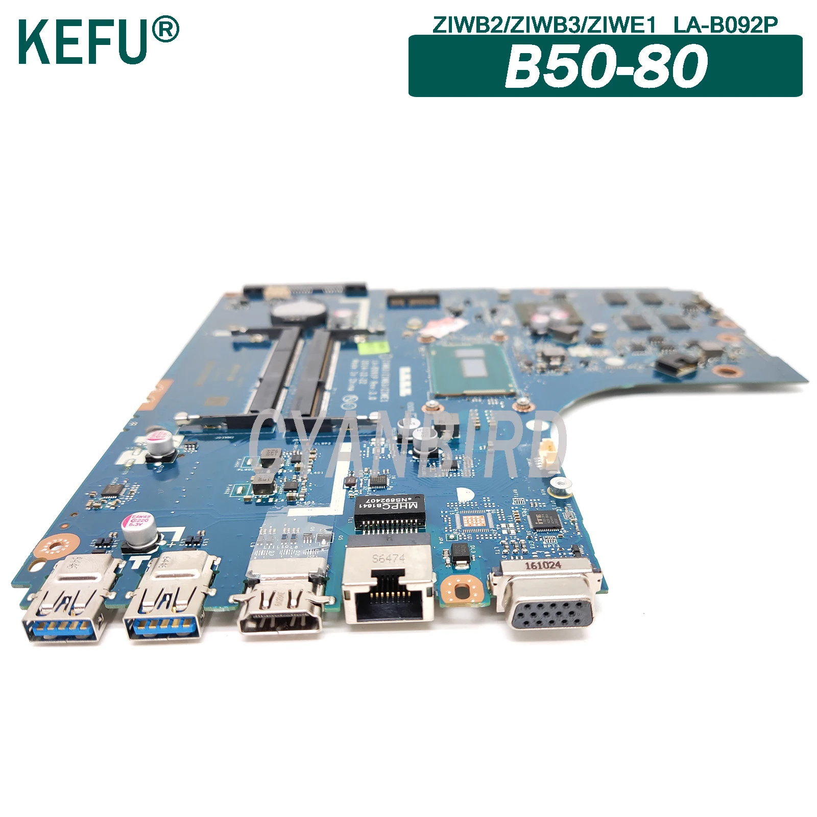 

KEFU ZIWB2/ZIWB3/ZIWE1 LA-B091P original mainboard for Lenovo B50-80 with I5-5200U R5-M230 2GB Laptop motherboard