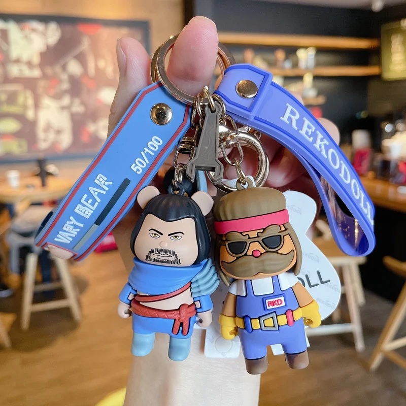 

New British Bear Cartoon Keychain Doll League Game Anime Trend Personality Auto Accessories Cute Bags Pendants Jewelry Wholesale