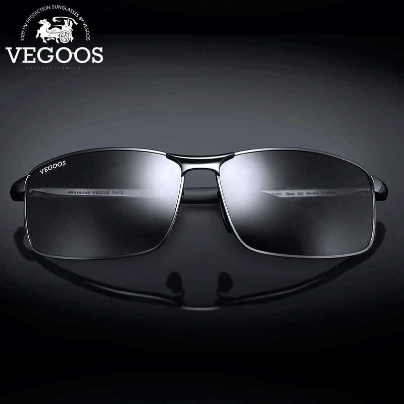 

VEGOOS Polarized Sunglasses Men Classic Square Metal Frame Fashion UV400 Protect Rectangular driving Sports Sun Glasses #3089