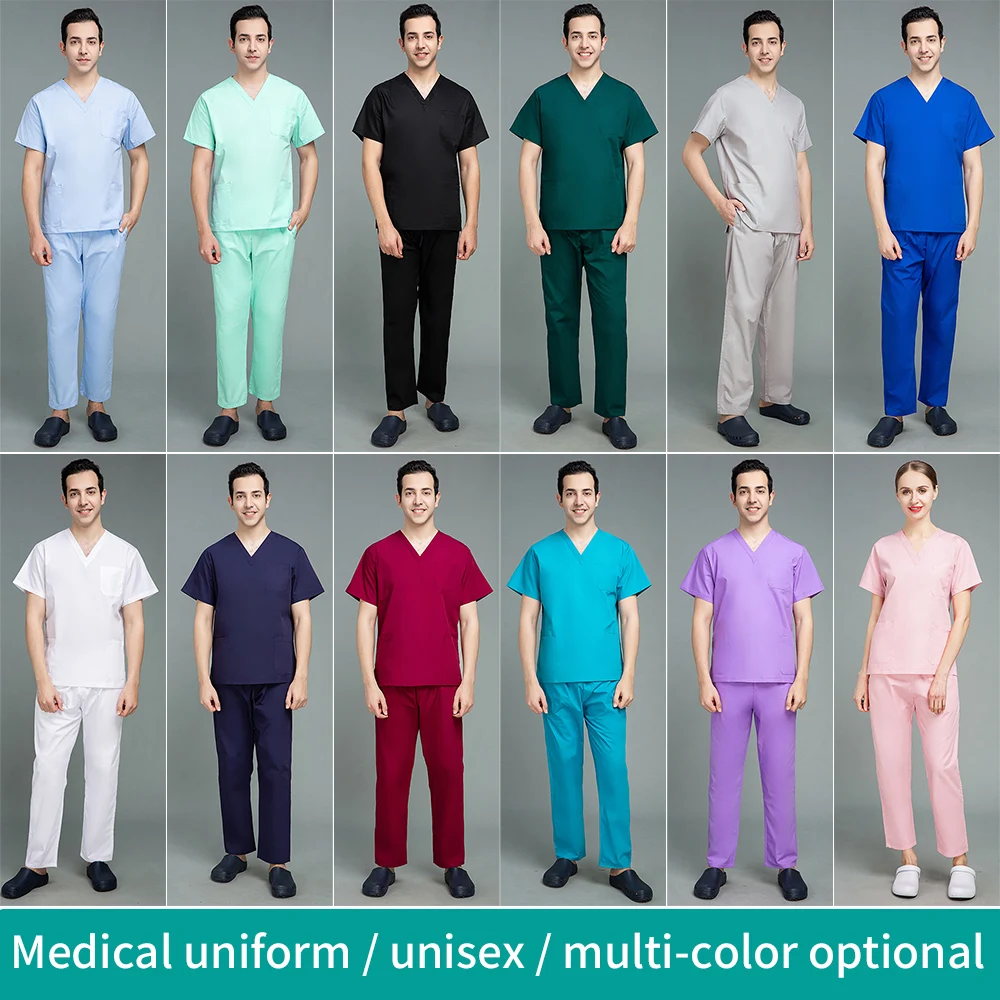 Nurse Uniform Set Hospital Dentist Beauty Lab Coat Surgical Suit Salon Pharmacy Uniforms Men Nursing Scrubs Uniform Sailor Moon