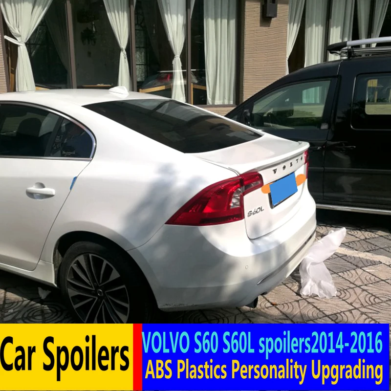 Спойлер для Volvo S60 2014 2015 2016 спортивный абс материал заднее крыло автомобиля