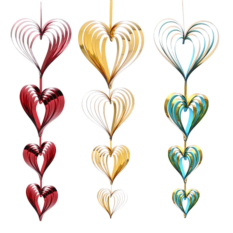 

4Pcs/lot Heart-shaped Ceiling Hanging Mothers Day Decor Wedding Birthday Paper Banner 3D Party Supplies Ornaments Curtain Decor