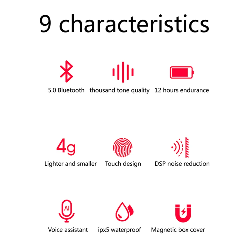 

Bluetooth 5.0 Headphones TWS Wireless Earphone Sport Gaming Earbuds With Charging Box Waterproof Earphone For IPhone For Xiaomi