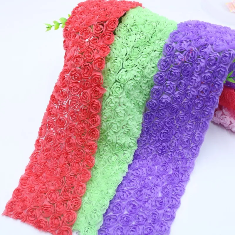 1 м/лот 6 рядов шифоновая кружевная отделка с розами тканевая лента аксессуары для