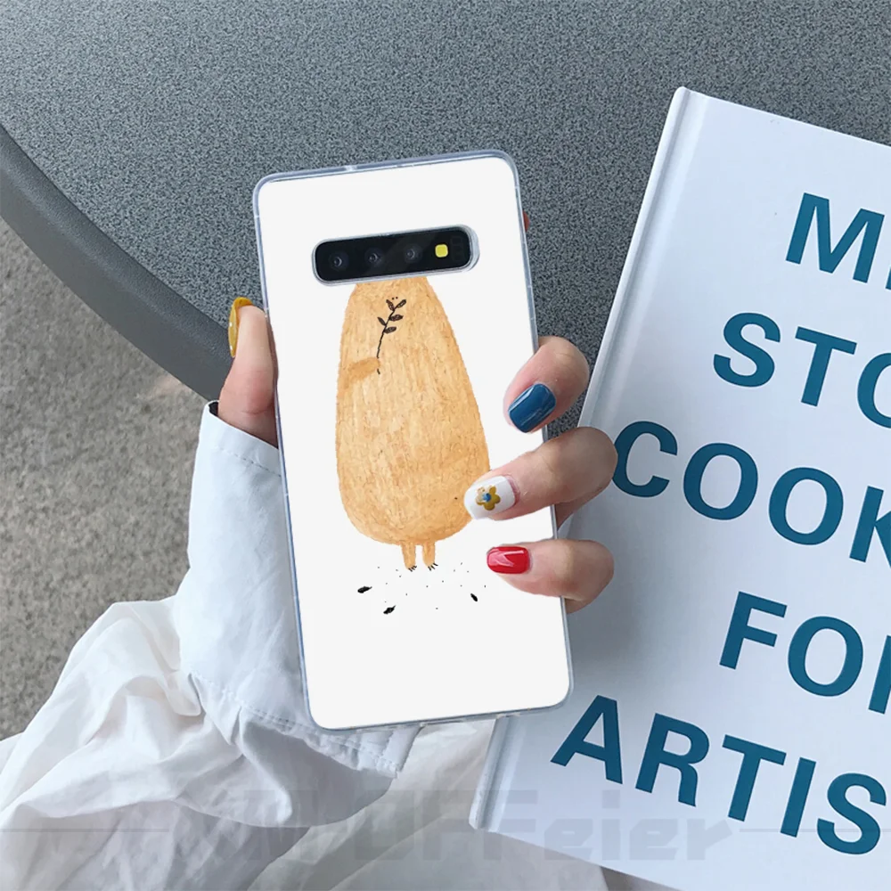 Reayou мультяшный медведь Мягкий Силиконовый ТПУ чехол для телефона Samsung S10 Plus S9 S8