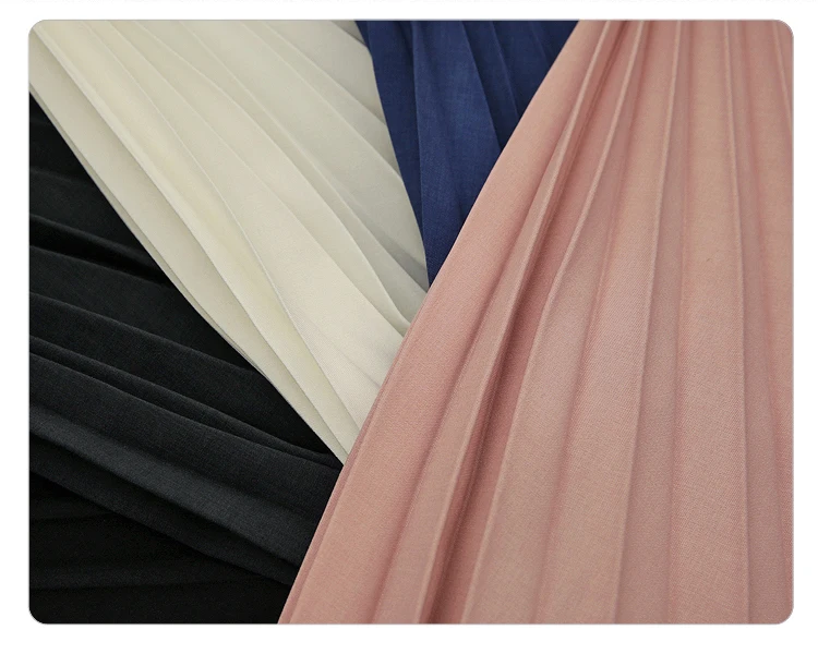 Spring 2019 Women Long pleated skirt Metallic Pleated Skirt Midi High Waist Elascity Casual Party N2038 | Женская одежда