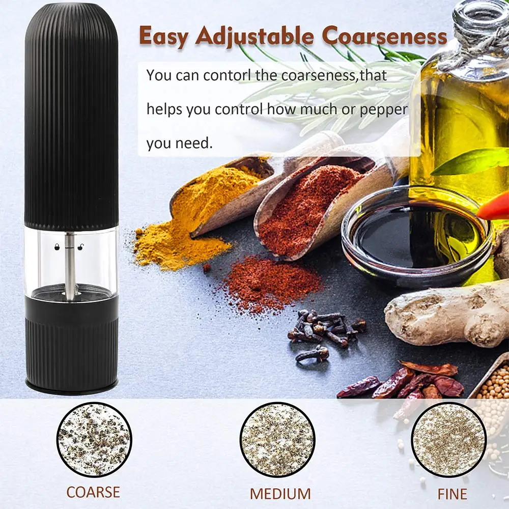 

Automatic Salt Pepper Grinder Set Electric Ceramic Mill For Pepper Spice Adjustable Kitchen Tools Accessories Grinding Gadgets