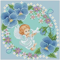 angel in wreath patterns counted cross stitch 11ct 14ct 18ct diy cross stitch kits embroidery needlework sets home decor