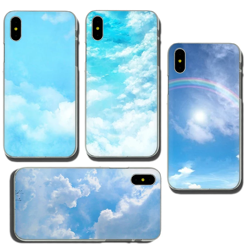 Жёсткий чехол для телефона с синим небом и облаком iphone 5 5S 5C SE 2020 6 6S Plus 7 8 X XR XS 11 Pro