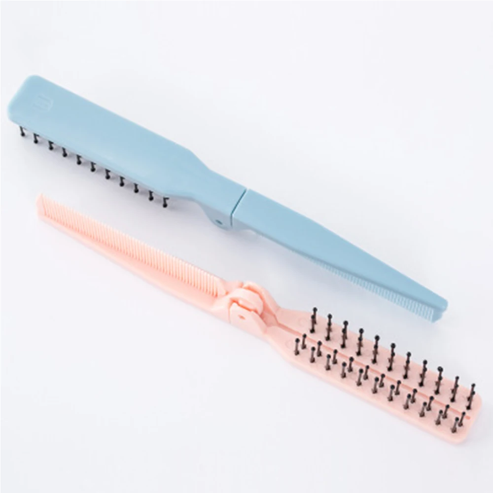 

JJ Travel Portable Folding Comb Anti-Static Curly And Straight Double-Use Hairdressing Folding Hair Brush Comb For Women Girl