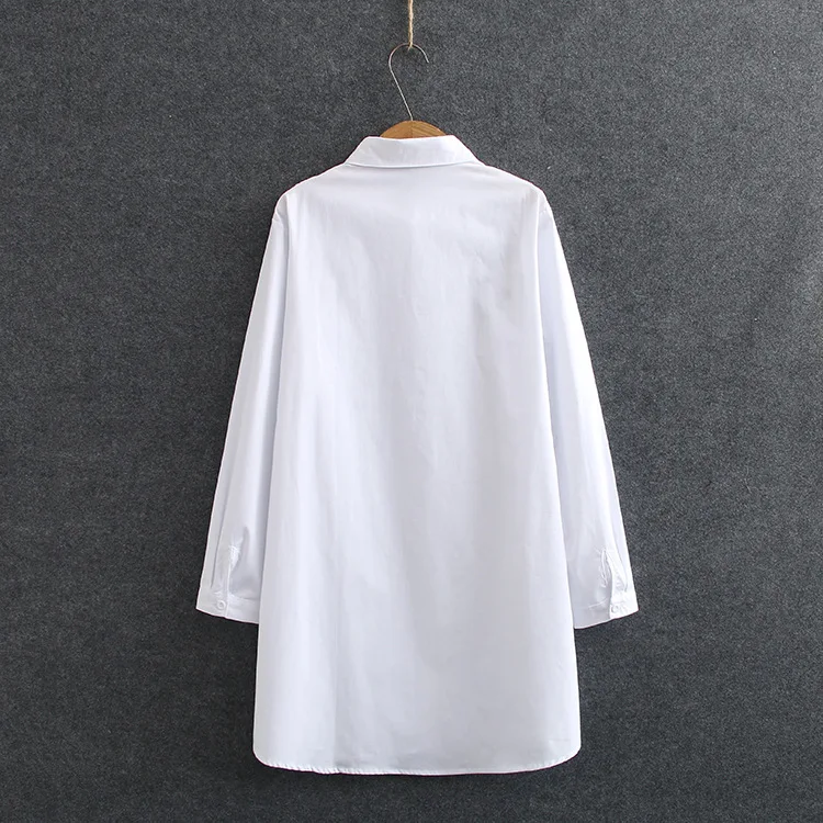 Осенние женские рубашки, женские белые топы, женские блузки с длинным рукавом, Свободная Женская одежда с цветочной вышивкой, S79 8080 от AliExpress WW