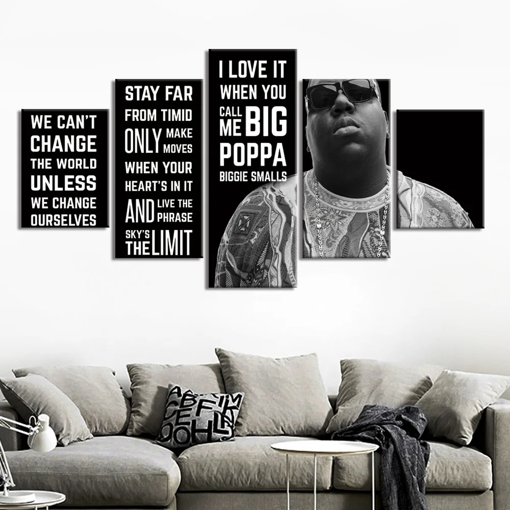 5 шт. Biggie Smalls Hipop певец Знаменитый портрет большая поппа-Малкольм