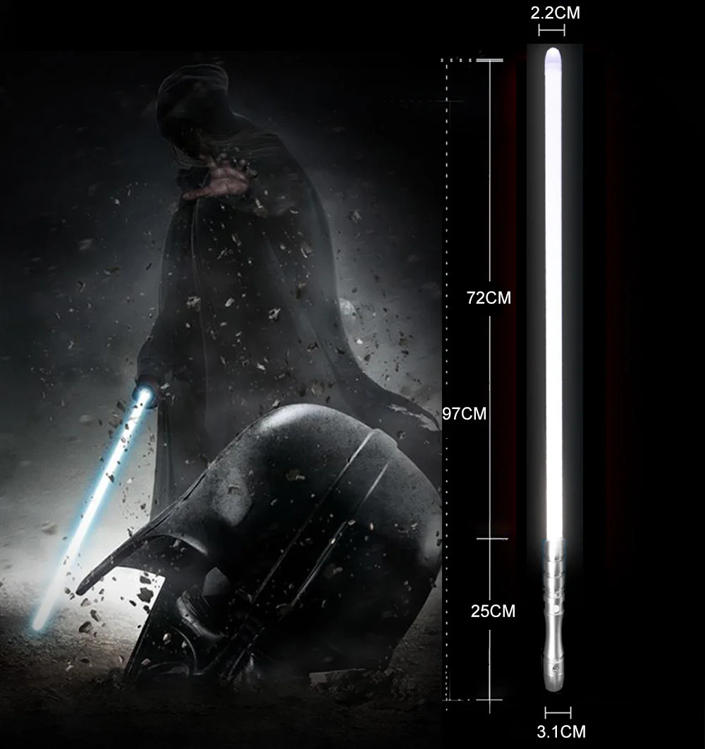 silver HD white Светильник saber со звуковым сигналом, светильник Jedi Sith Luke, подвесной светильник Saber Force, изменяющий цвет, с металлической ручкой - Цвет: silver HD white
