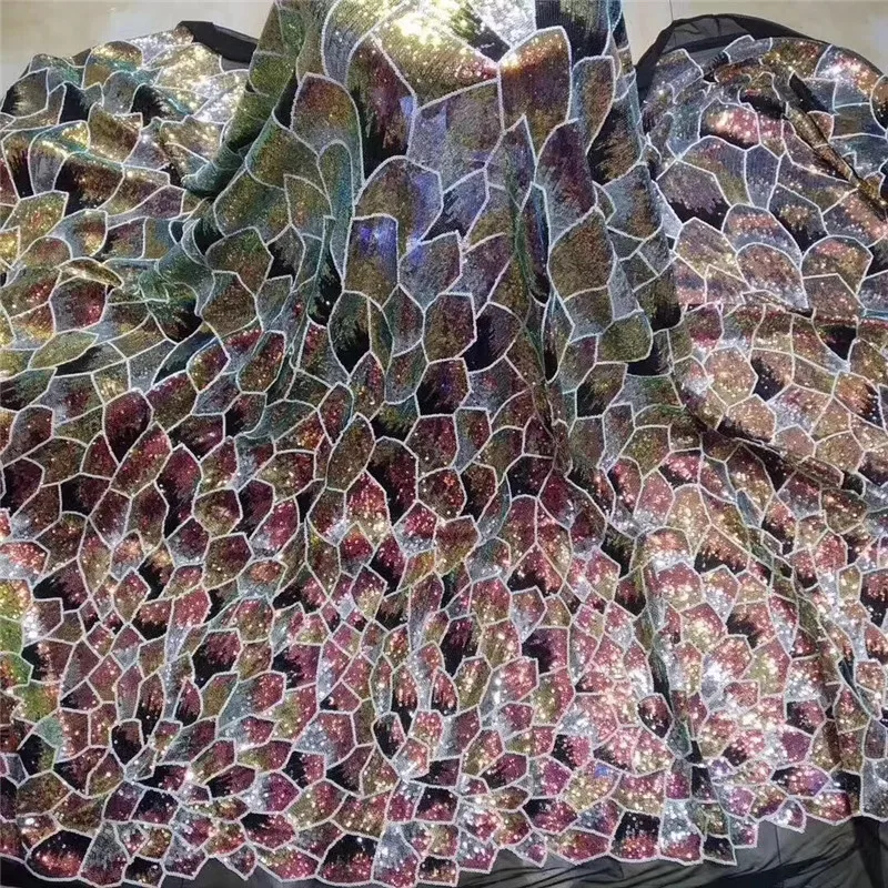 African Lace Fabric For Wedding Dress High Quality French With sequins Fashion Nigerian silver | Дом и сад