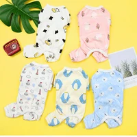 cute pajamas for pet dog cat clothes puppy jumpsuit for small dogs coat for yorkies pomeranian print clothing shirt chihuahua
