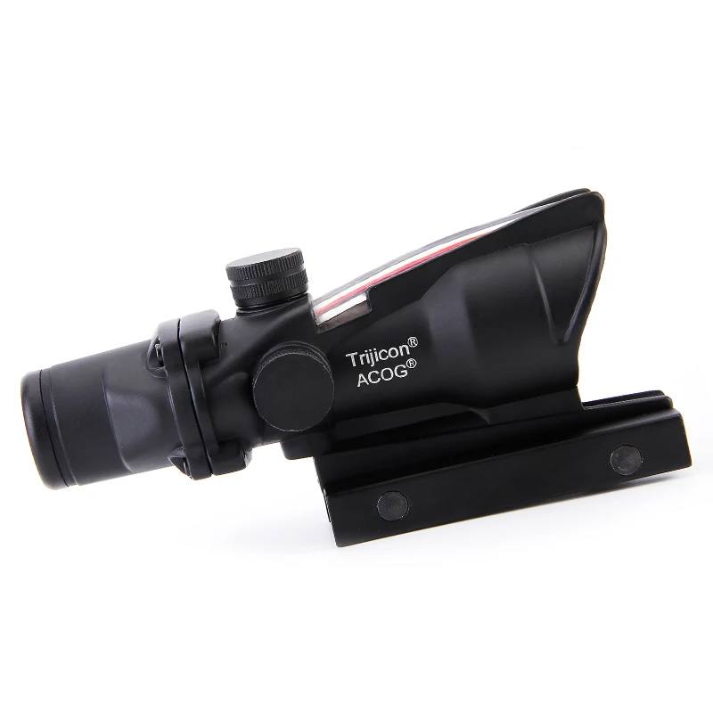 Тактический ACOG 4x32 оптический прицел в красный горошек для охоты 20 мм рельсовое