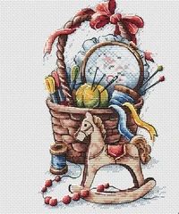 

Корзина с вышивкой вышивка крестиком Экологичная хлопковая нить вышивка украшение для дома подвесная картина подарок