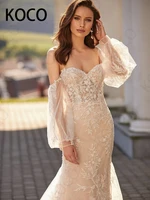 macdugal wedding dresses 2021 sexy floral full lace beach party bride mermaid gowns princess vestido de novia civil women skirt
